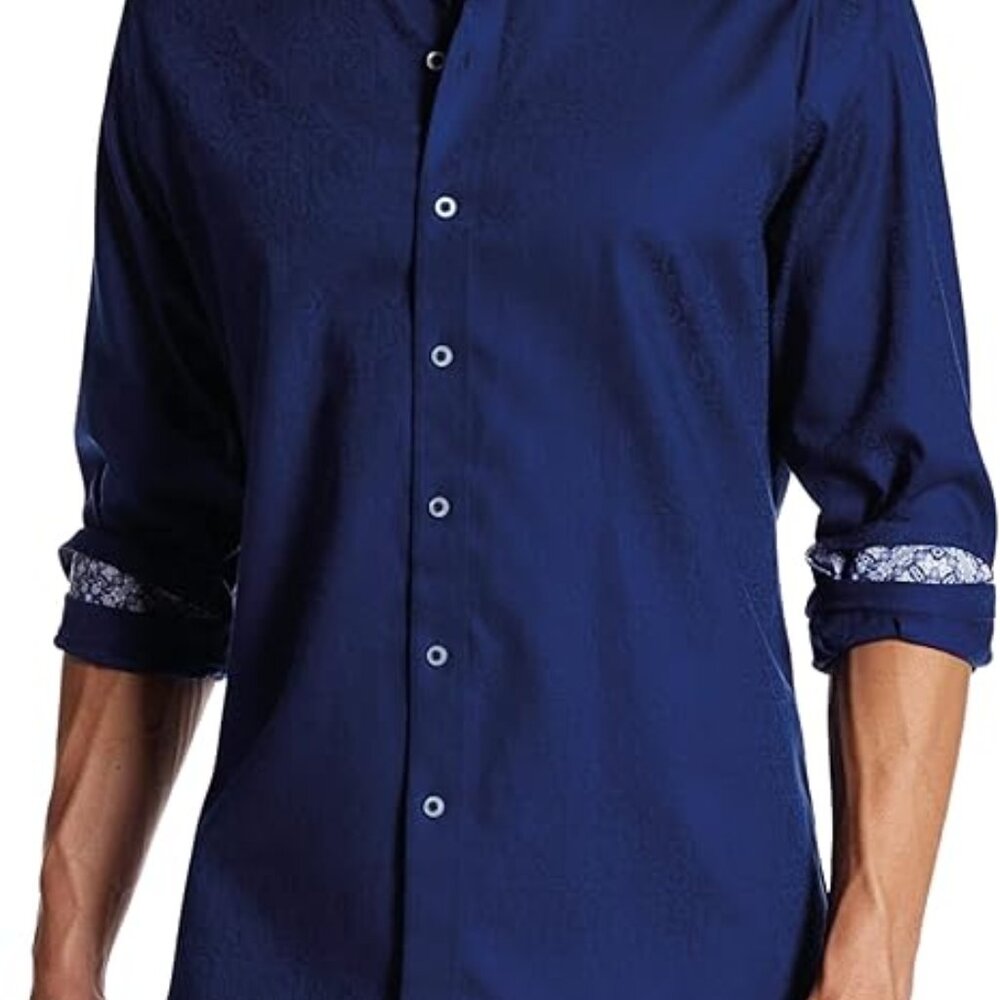 Robert Graham Men's Button Down Long Sleeve Shirt - Navy - Size 2XL.